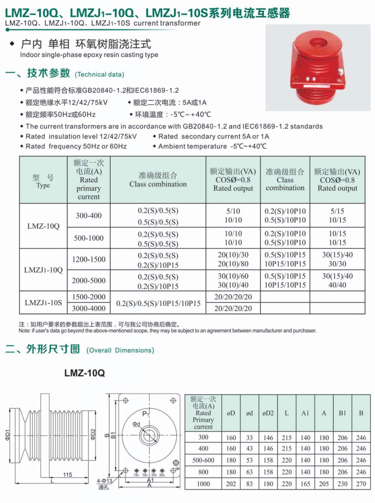 LMZ-10Q型电流互感器