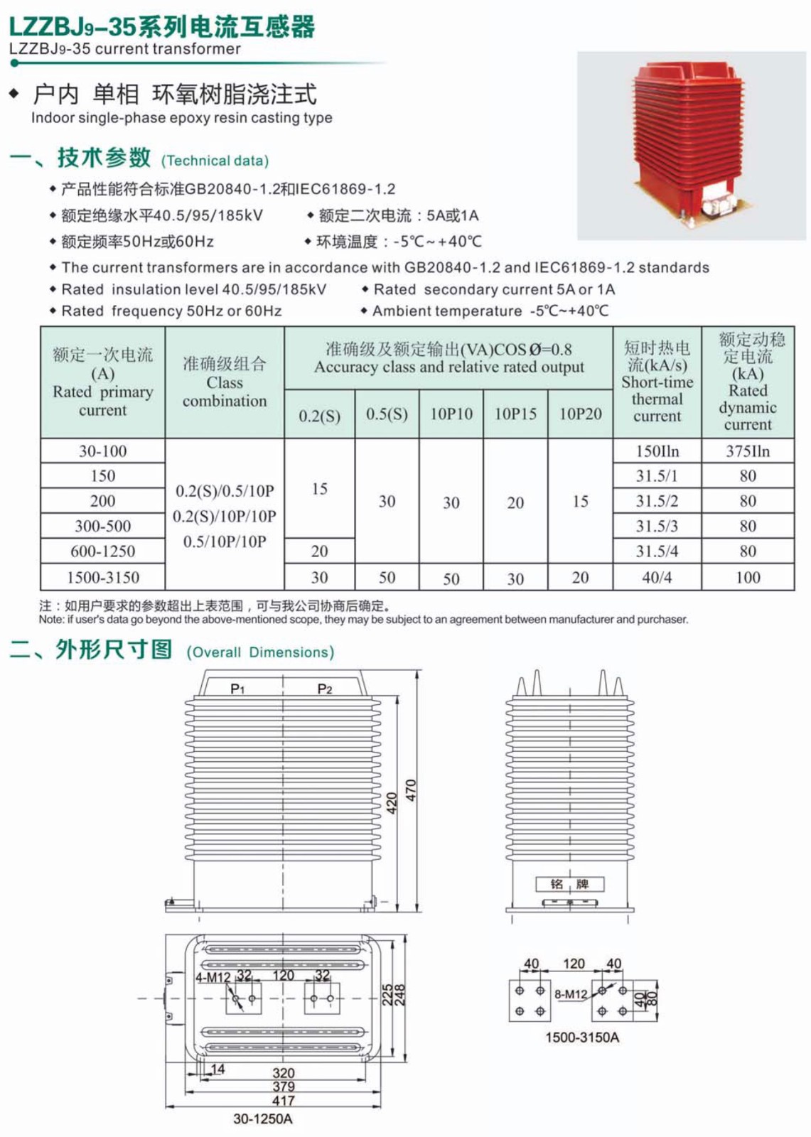 LZZBJ9-35万系列电流互感器