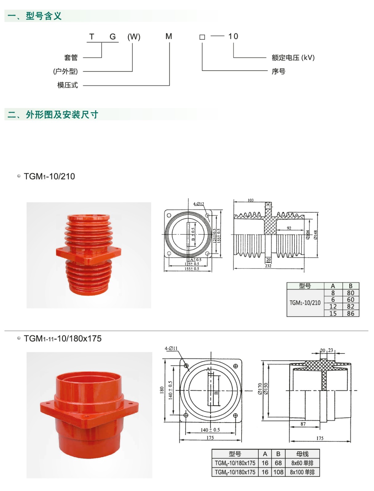 10kV高压套管TGM