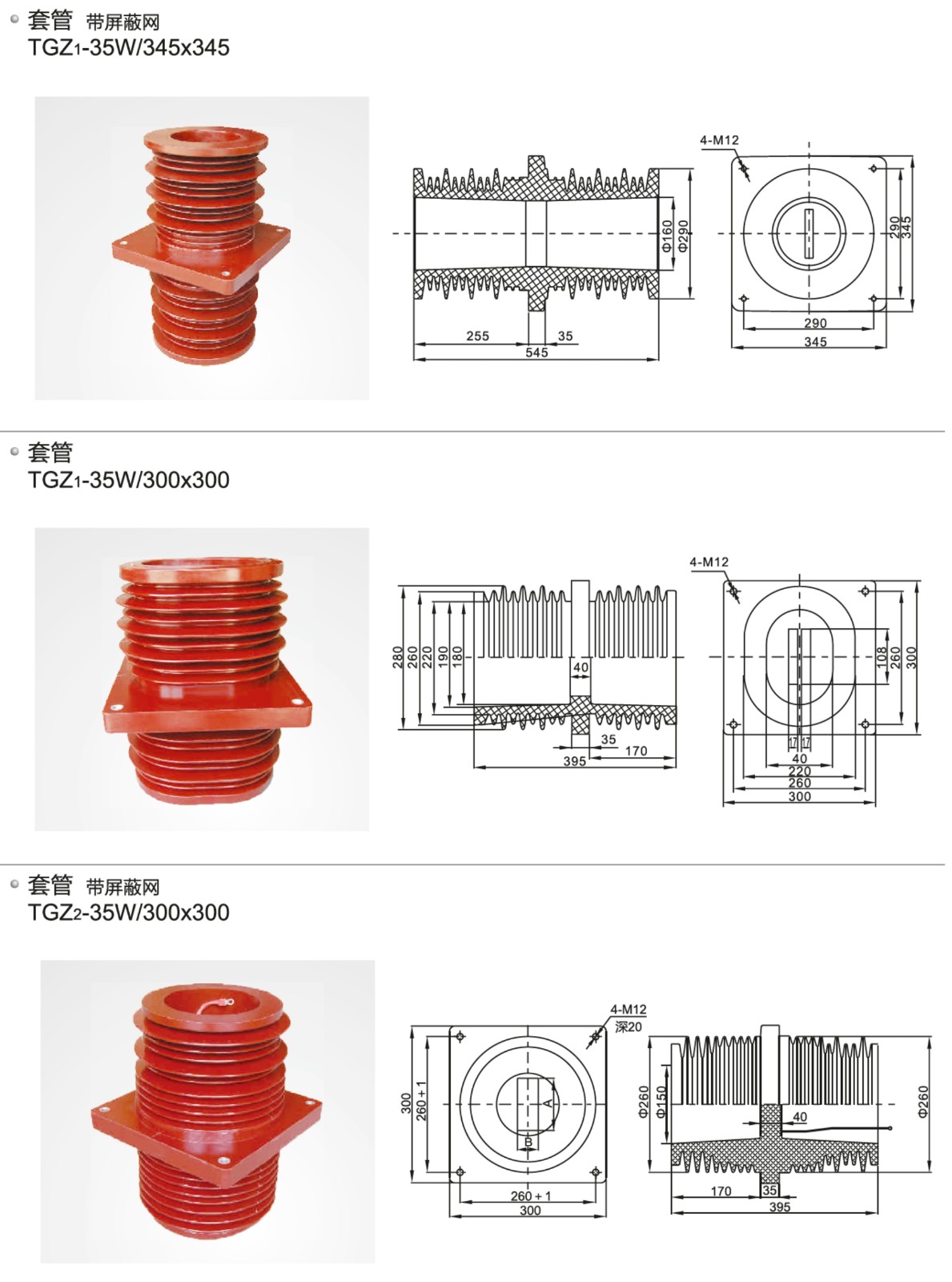 35kV高压套管TGZ-带屏蔽网系列