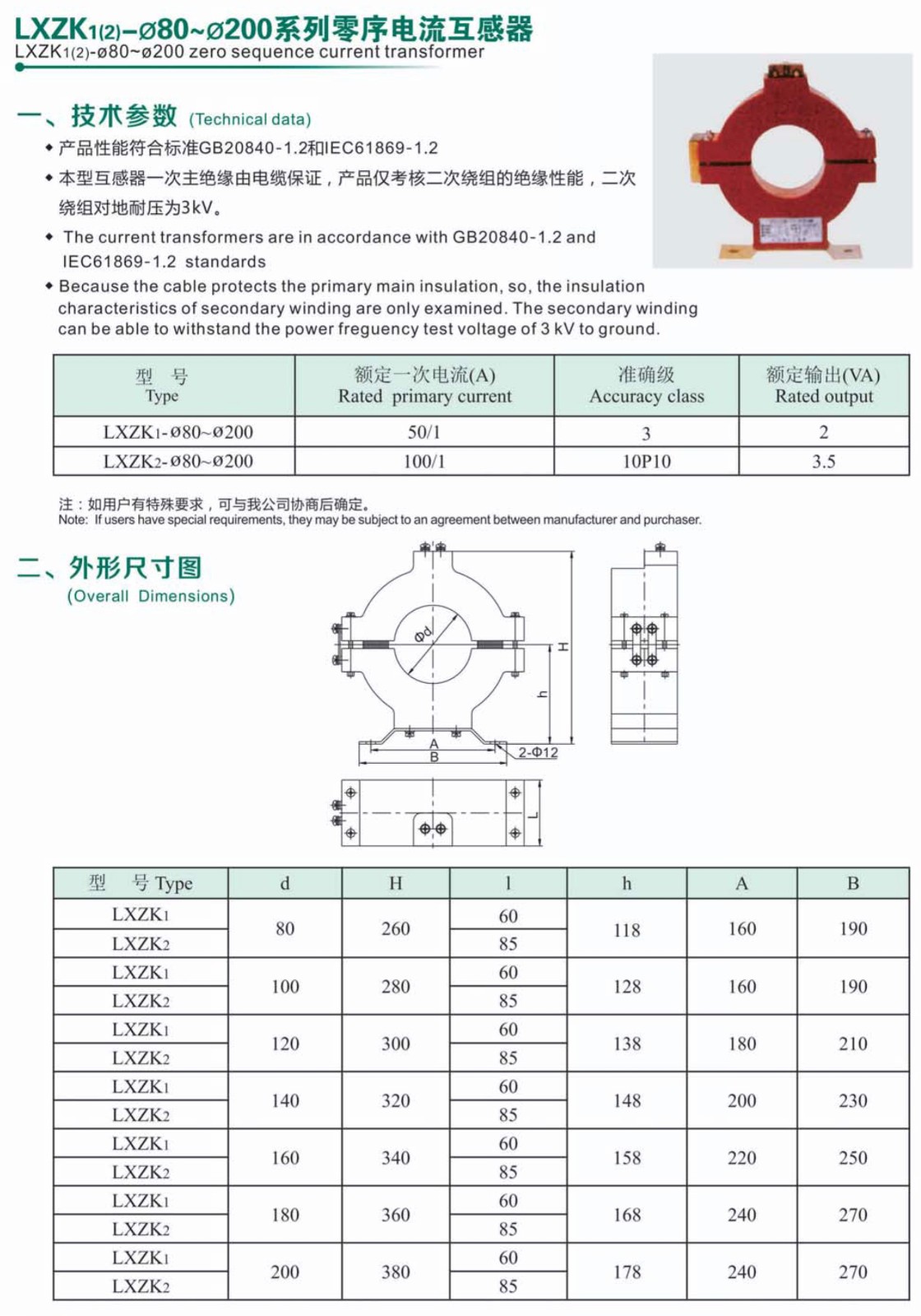 零序电流互感器LXZK系列