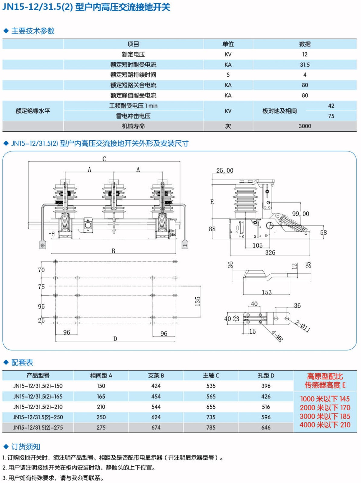 JN15-12户内高压接地开关.