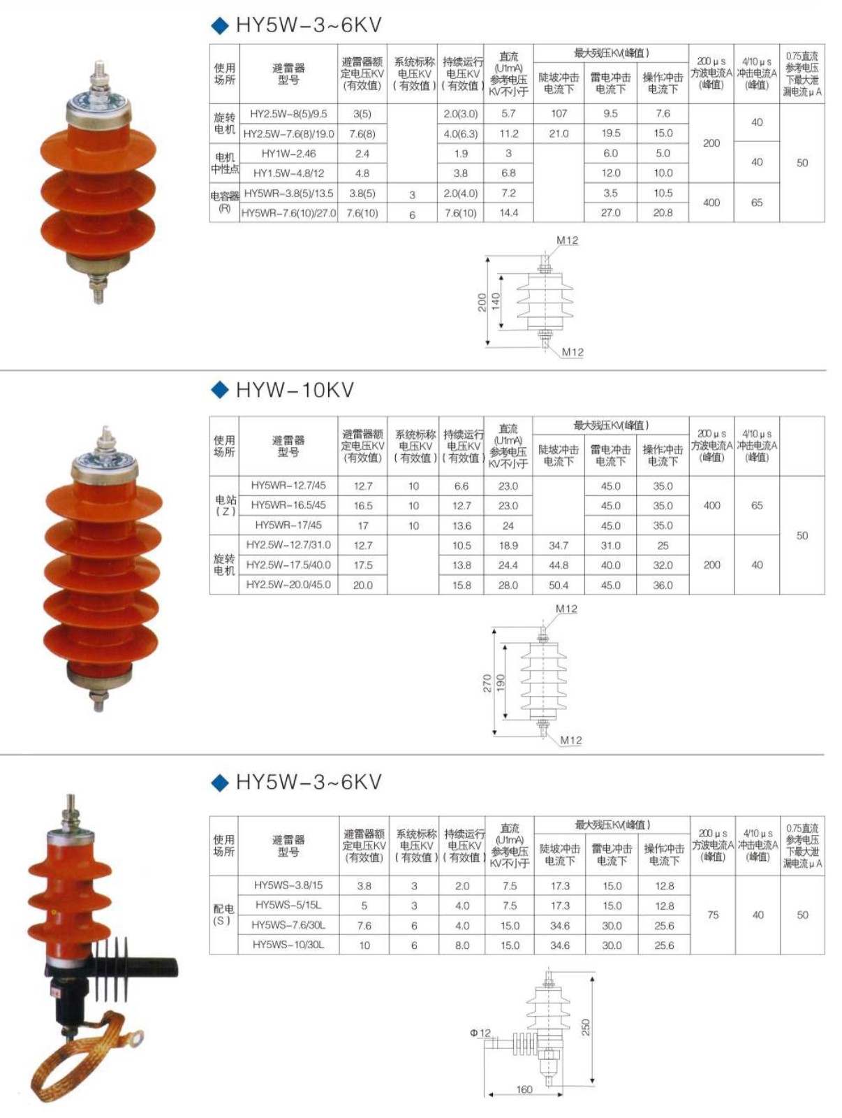 HYW~10KV高压避雷器