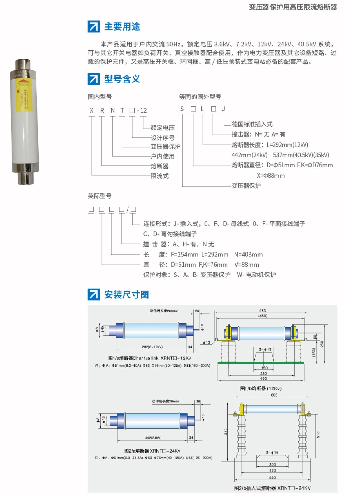 高压限流熔断器