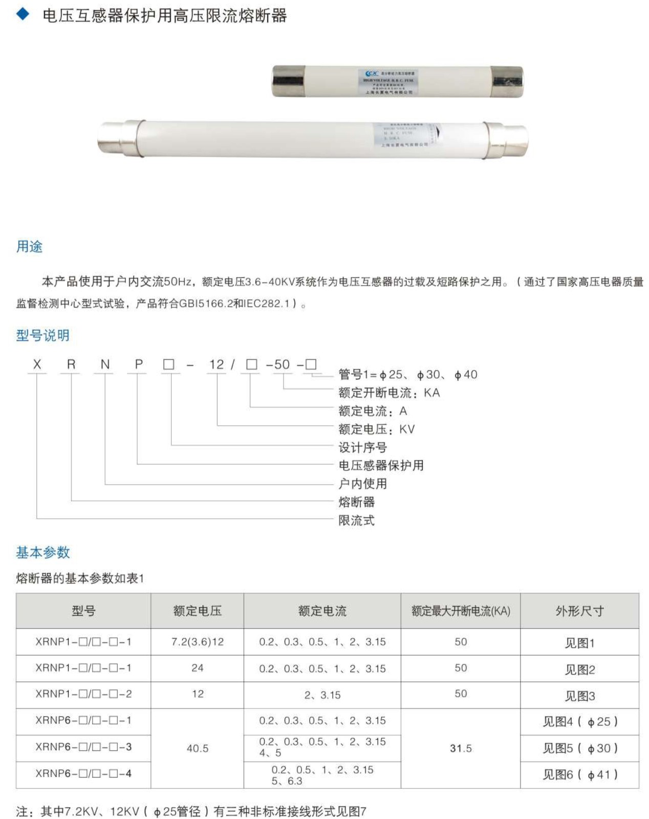 高压限流熔断器