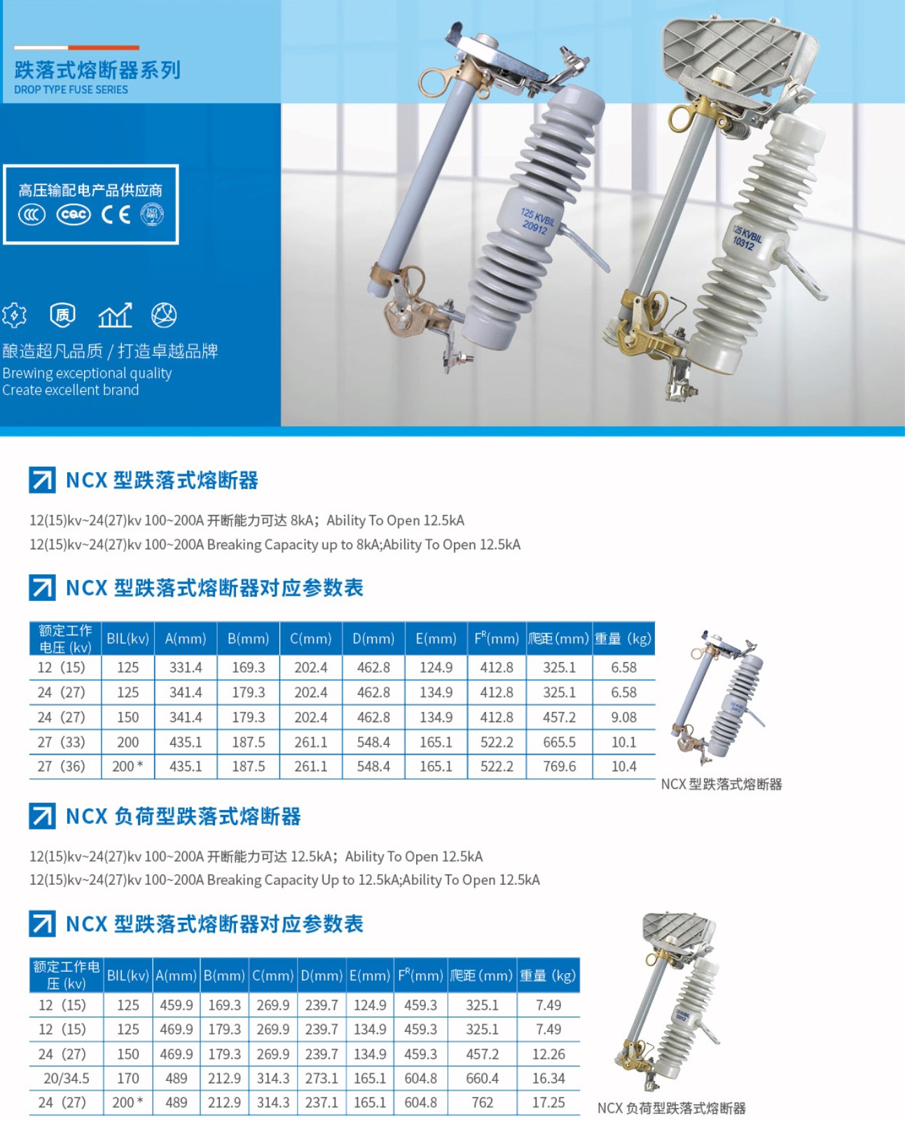 NCX型跌落式熔断器