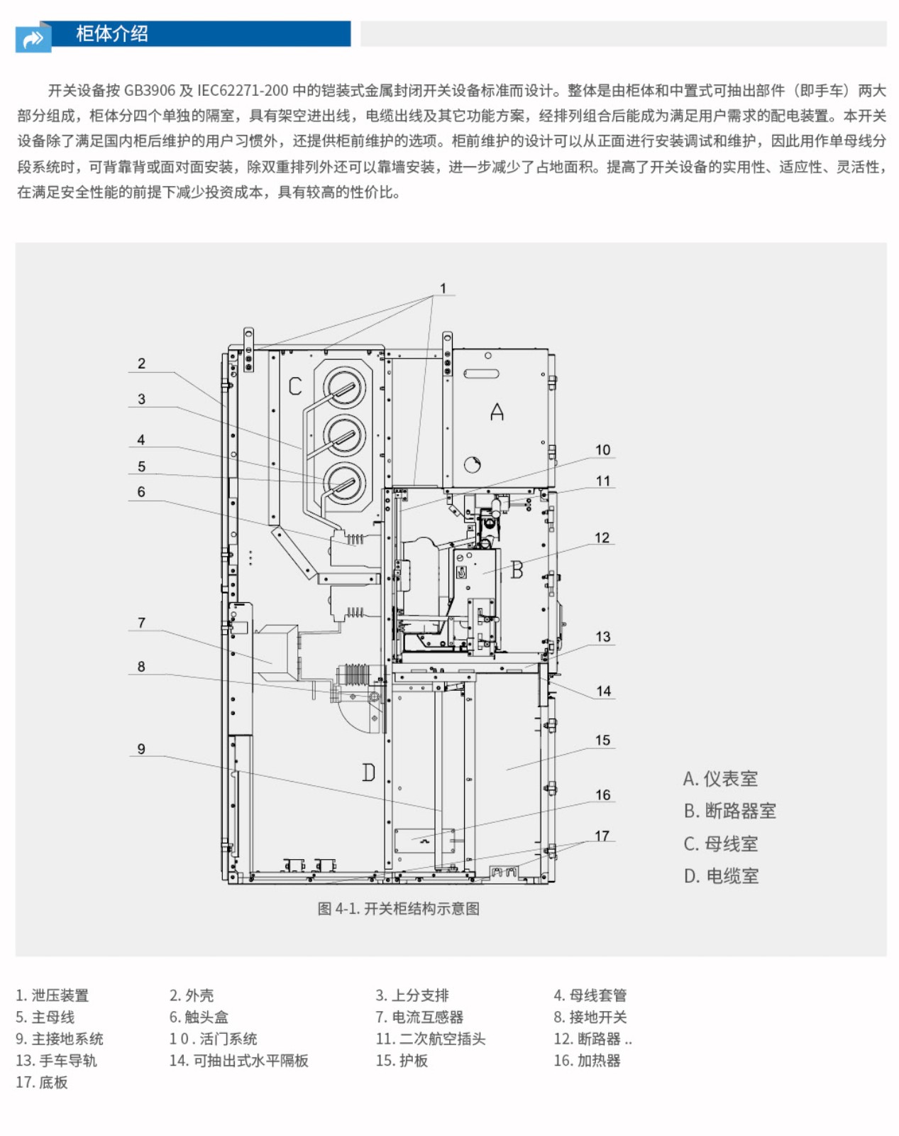 KYN55-12户内铠装移开式交流金属封闭开关设备