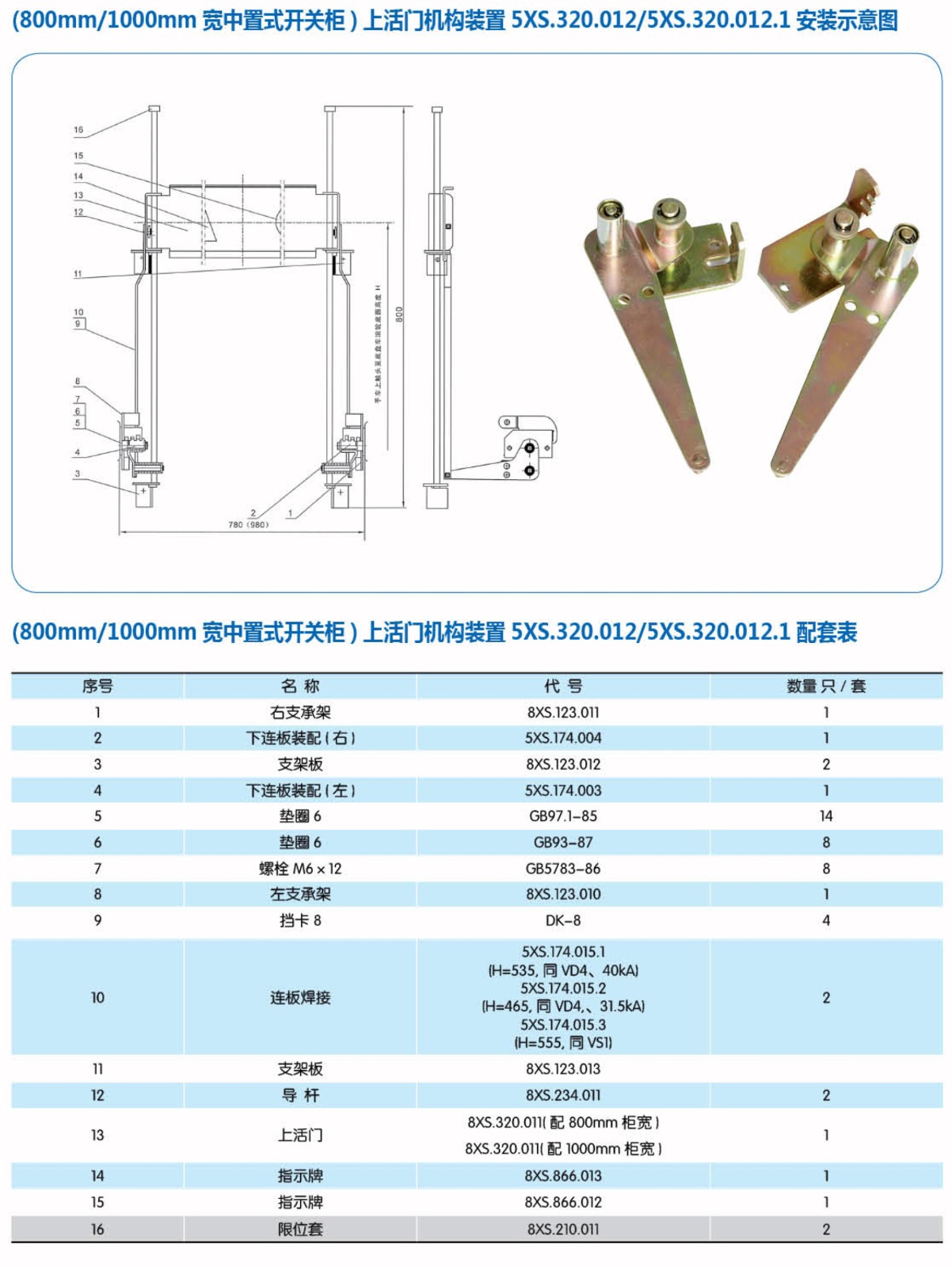 开关柜活门机构