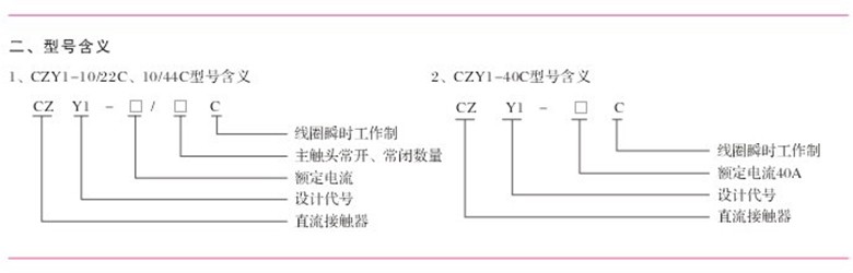 CZY1-C系列瞬时工作直流接触器