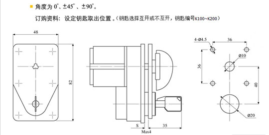 带矩形标牌独立驱动锁开关ADI20-DSV