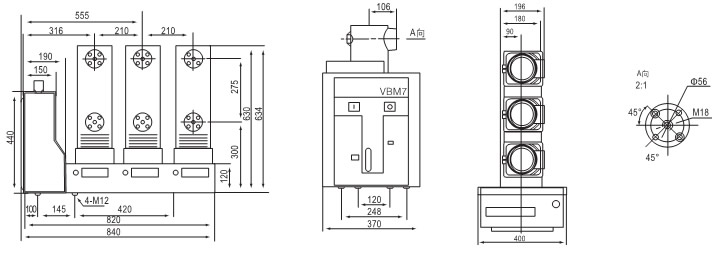 ZN63-12(VBM7)系列侧装式户内高压真空断路器