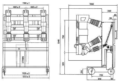 ZN23-40.5系列户内高压真空断路器